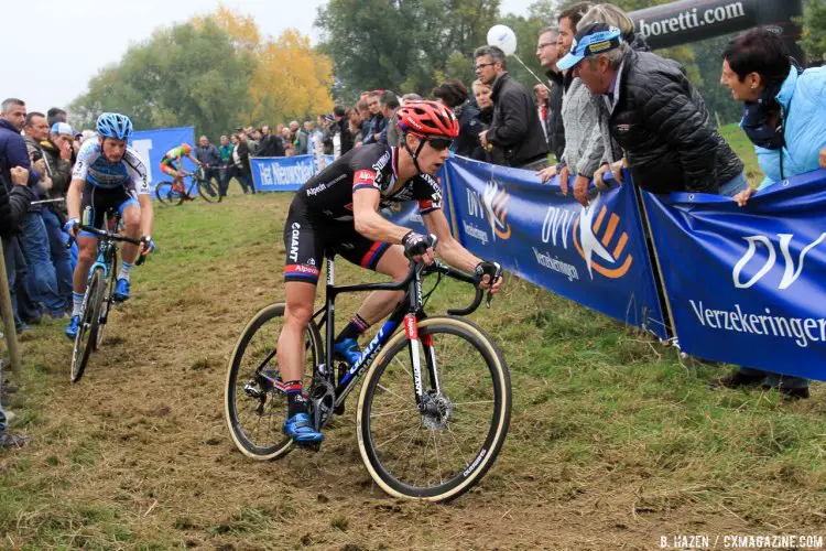 Lars van der Haar rode a patient race to finish third. Elite Men. 2016 Koppenbergcross, DVV Verzekeringen Trofee Series race #2. © B. Hazen / Cyclocross Magazine