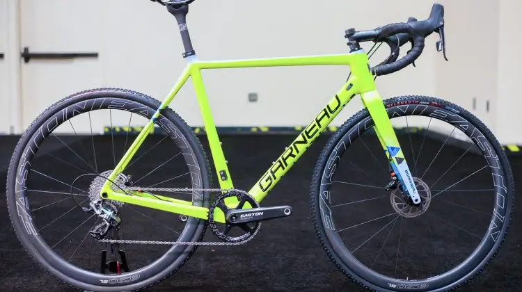 The 2017 Louis Garneau Steeple-XC cyclocross bike on the showroom floor at Interbike 2016. This colorway is exclusive to the Canadian Garneau Easton team. © Cyclocross Magazine