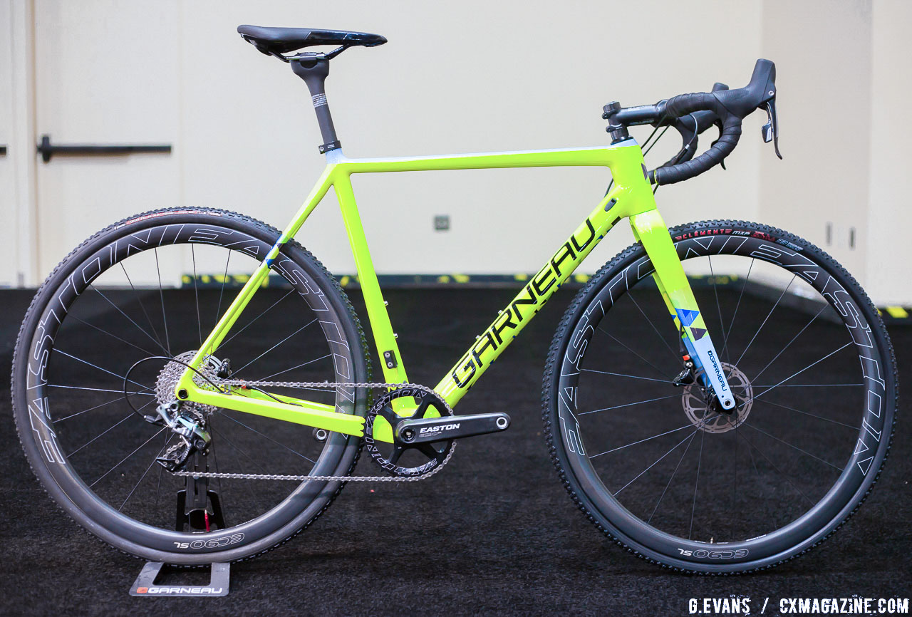 The 2017 Louis Garneau Steeple-XC cyclocross bike on the showroom floor at Interbike 2016. This colorway is exclusive to the Canadian Garneau Easton team. © Cyclocross Magazine