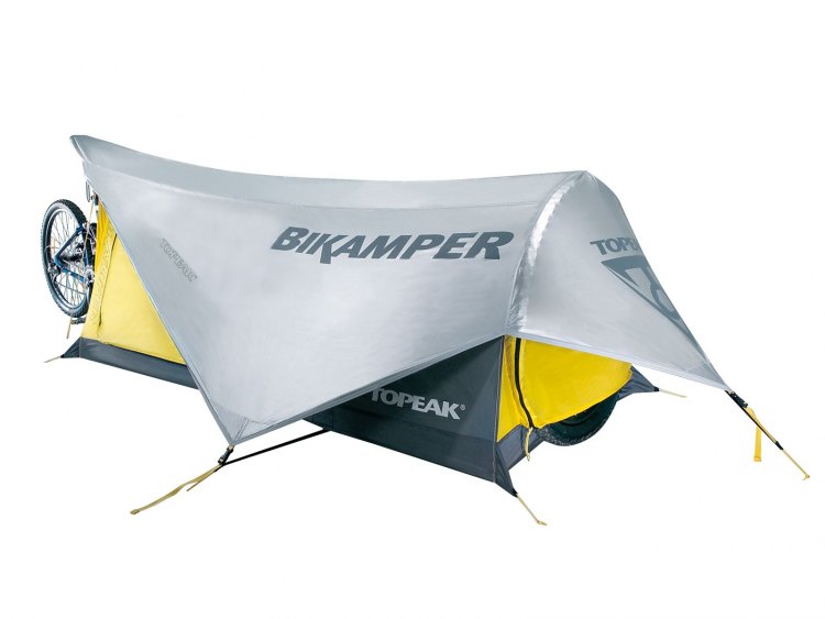 Topeak's Bikamper turns your bike into tent poles and provides some warm, secure shuteye on your escape. 