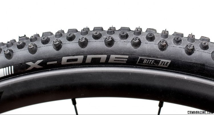 The Schwalbe X-One Bite's side knobs have a wide base to help reduce squirm, which is necessary considering their 4mm height.