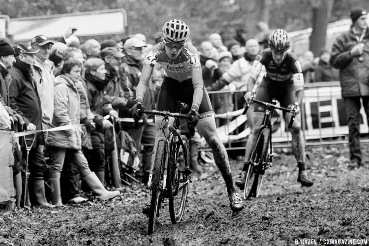 Christine Majerus was an early aggressor. 2016 Superprestige Gavere Elite Women. © B. Hazen / Cyclocross Magazine