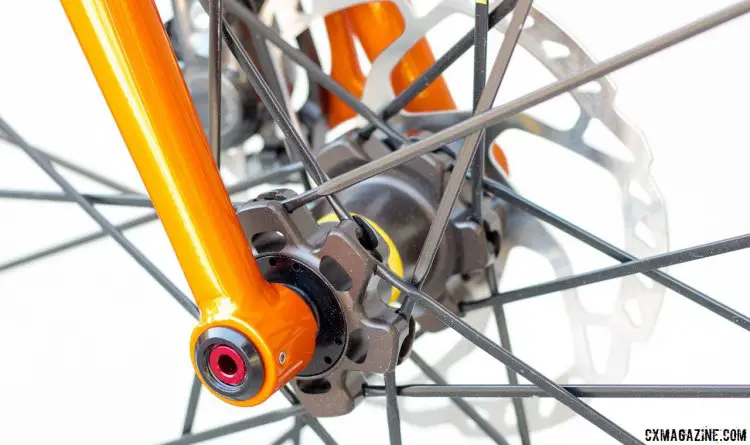 Steel thru axle fork handles the steering and provides a compliant ride. Van Dessel WTF steel bike. © Cyclocross Magazine