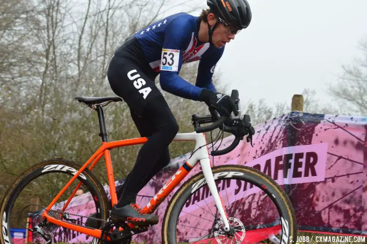 Spencer Petrov (USA) finished in 39th place at the 2016 Zeven UCI Cyclocross World Cup. © C. Jobb / Cyclocross Magazine