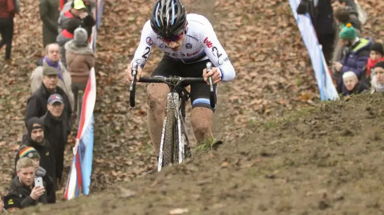 UEC Continental Champion Hermans on his way to second. 2016 Namur Cyclocross World Cup, U23 Men. © B. Hazen / Cyclocross Magazine