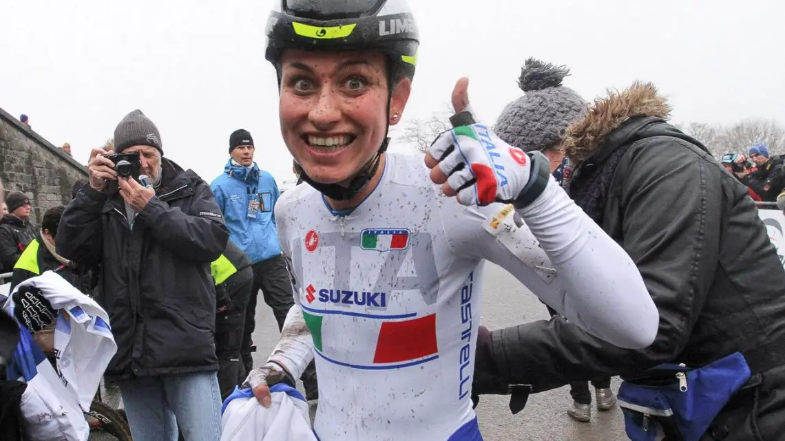 Alice Maria Arzuffi after her ride in fourth. 2016 Namur UCI Cyclocross World Cup - Elite Women. © B. Hazen / Cyclocross Magazine