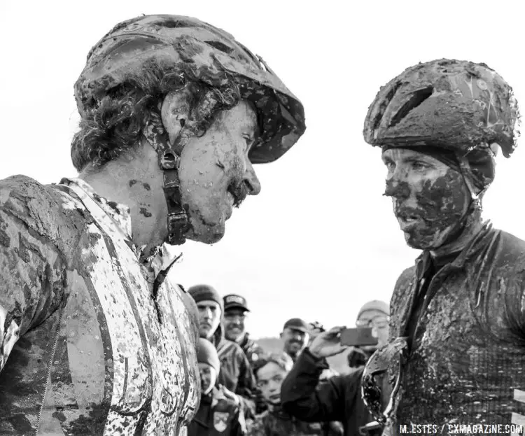 "Sven, hope you saved something for Part 2 of our battle tonight." "What?" 2016 SSCXWC Men's Finals. © M. Estes / Cyclocross Magazine
