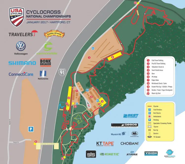 2017 Cyclocross National Championships Course Map