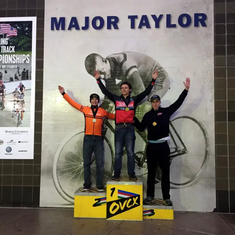 Juniors's podium from Day 2 of the Major Taylor Cross Cup 2016. © Riley Missel / Cyclocross Magazine