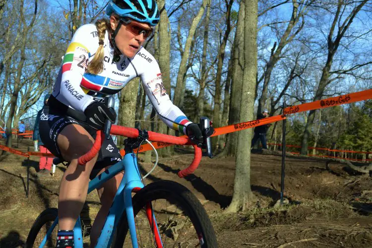 Katie Compton on here way to doubling up at the 2016 Ruts 'N Guts Day 2. © Christina Luera / Cyclocross Magazine