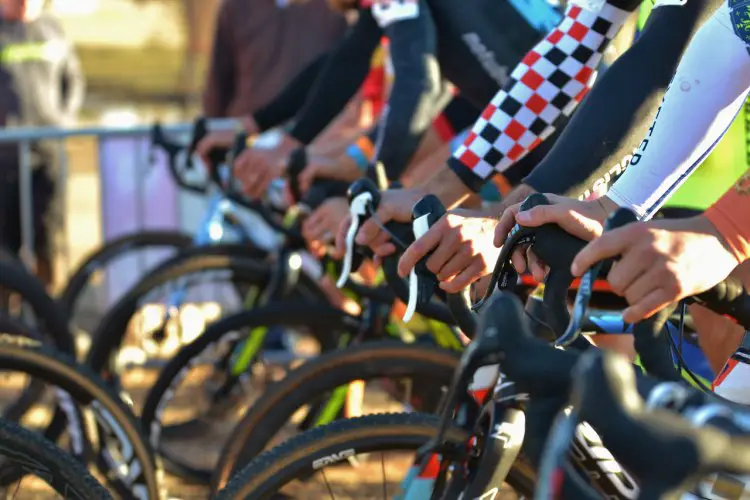 Close-up of the Elite Men's start on Day 2 of the 2016 Ruts 'N Guts event. © Christina Luera / Cyclocross Magazine