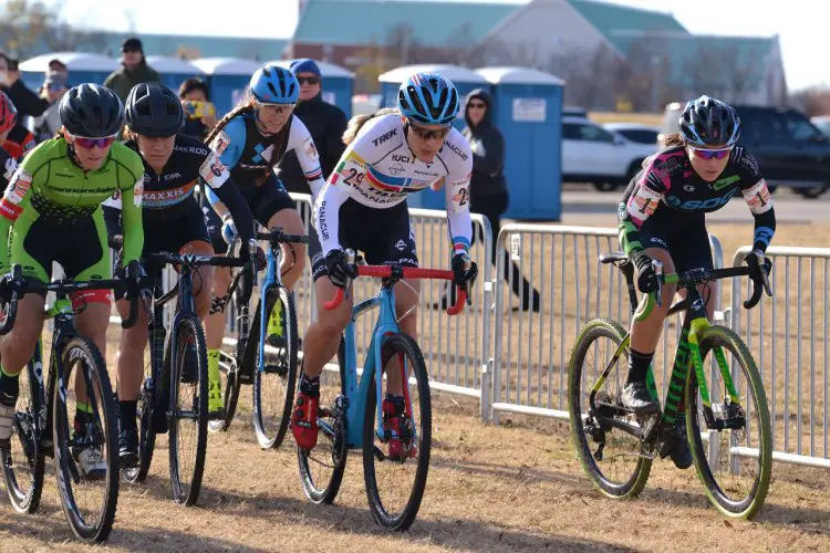 Katie Compton leads from the start on Day 2 of 2016 Ruts 'N Guts. © Christina Luera / Cyclocross Magazine