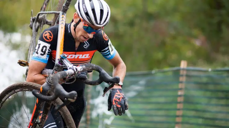 Kerry Werner (Kona) is on pace for his best-ever cyclocross season of his young professional career. photo: Jingle Cross Day 3, Werner's top 10 finish. © A. Yee / Cyclocross Magazine