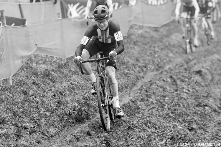 Lane Maher benefitted from his EuroCrossCamp blocks. 2016 UCI Cyclocross World Cup Namur Junior Men. © B. Hazen / Cyclocross Magazine