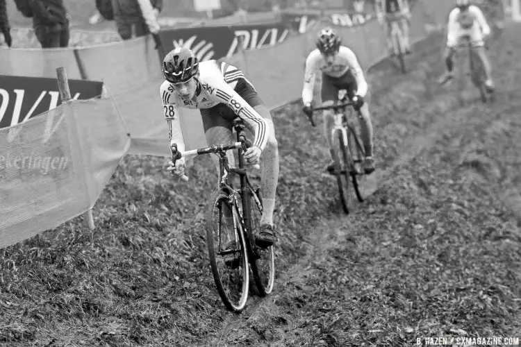 Ben Turner had another great showing for Great Britain, finishing eighth. 2016 UCI Cyclocross World Cup Junior Men. © B. Hazen / Cyclocross Magazine