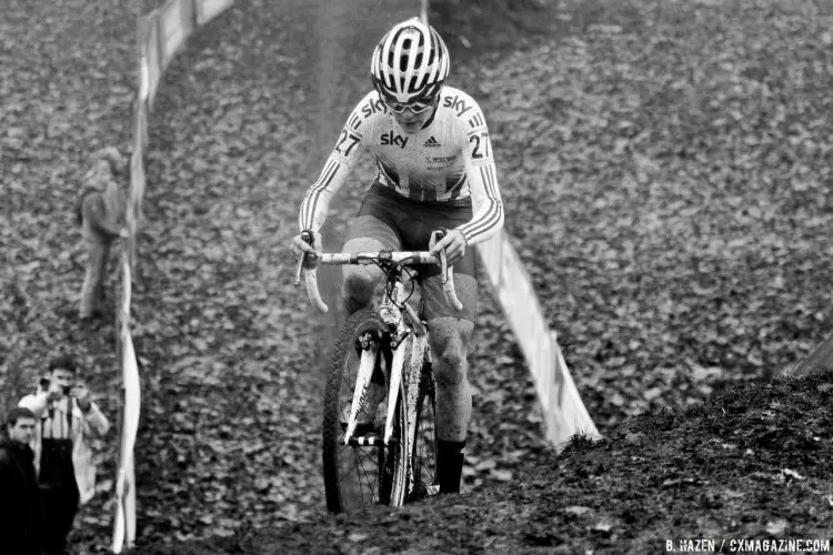 Thomas Pidcock didn't need disc brakes to accelerate away from the Junior men's field. 2016 UCI Cyclocross World Cup Junior Men. © B. Hazen / Cyclocross Magazine