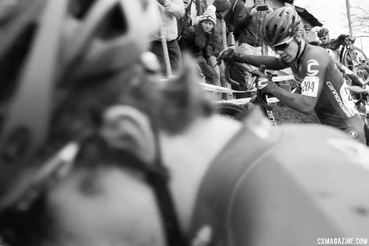 The Junior men's first lap on the off-camber was chaos. A look back at the 2016 Cyclocross Nationals' final day. © A. Yee / Cyclocross Magazine