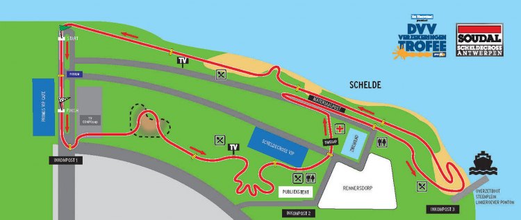 The 2016 Scheldecross course map.