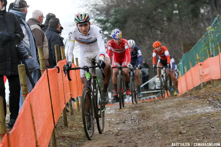 Curtis White turned in some fast lap times on his way to 12th. 2016 Zolder Cyclocross World Cup - U23 Men. © Bart Hazen / Cyclocross Magazine