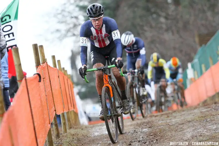 Maxx Chance also made the trip across the pond. Chance would end up finishing 35th. 2016 Zolder Cyclocross World Cup - U23 Men. © Bart Hazen / Cyclocross Magazine