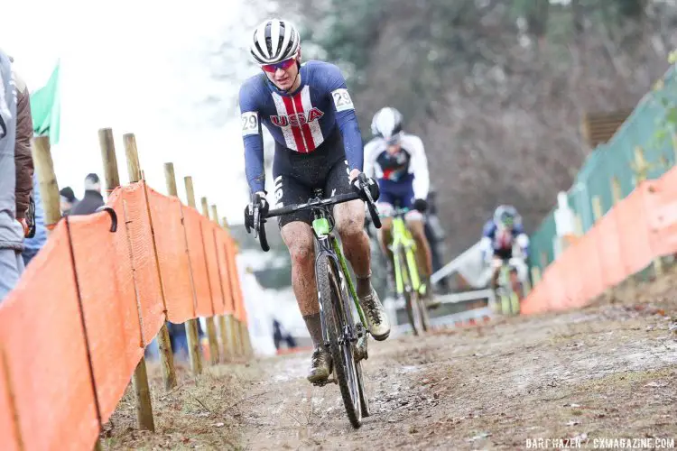 Cooper Willsey ended up in 38th place. 2016 Zolder Cyclocross World Cup - U23 Men. © Bart Hazen / Cyclocross Magazine