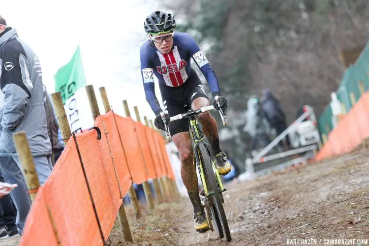 Eric Brunner shows some pain during the 2016 Zolder Cyclocross World Cup - U23 Men. © Bart Hazen / Cyclocross Magazine