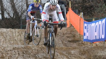 Joris Nieuwenhuis (NED) would finish in first and Clement Russo (FRA) would end up second at race's end. 2016 Zolder Cyclocross World Cup - U23 Men. © Bart Hazen / Cyclocross Magazine