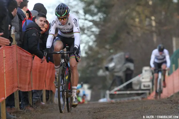 Wout van Aert took his first World Cup since Jingle Cross. 2016 Heusden-Zolder Cyclocross World Cup. Elite Men. © B. Hazen / Cyclocross Magazine