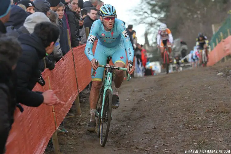 Former Cyclocross World Champ Lars Boom still races a few cyclocross races, but his road career has been his priority for many years. 2016 Heusden-Zolder Cyclocross World Cup. Elite Men. © B. Hazen / Cyclocross Magazine