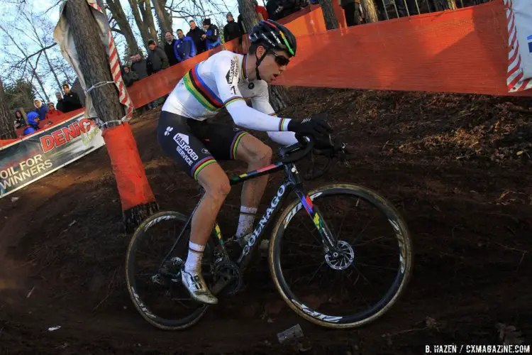 Wout van Aert was dominant at the 2016 Heusden-Zolder Cyclocross World Cup. Elite Men. © B. Hazen / Cyclocross Magazine