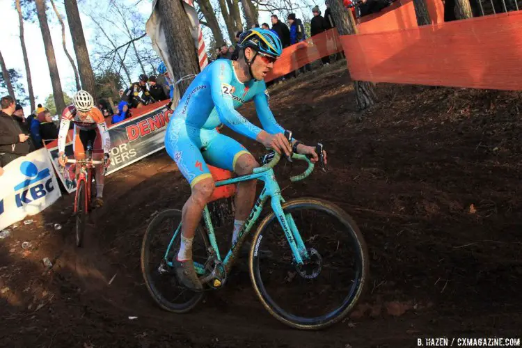 Former Cyclocross World Champ Boom adds in some cyclocross racing to tune up for road season. 2016 Heusden-Zolder Cyclocross World Cup. Elite Men. © B. Hazen / Cyclocross Magazine