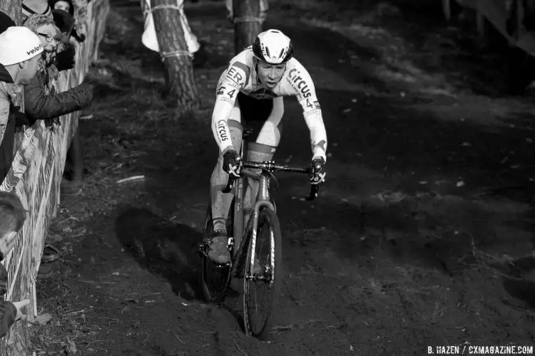 Laurens Sweeck gave chase to finish third in his best World Cup finish. 2016 Heusden-Zolder Cyclocross World Cup. Elite Men. © B. Hazen / Cyclocross Magazine