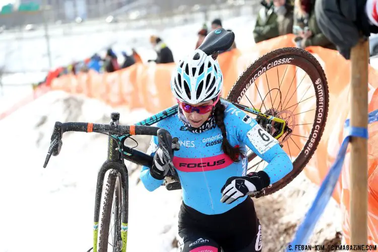 Courtenay McFadden ran her way to a top-ten finish. © C. Fegan-Kim / Cyclocross Magazine