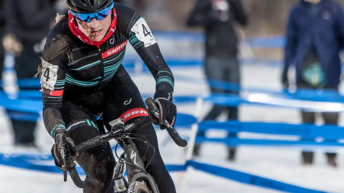 It was easy to tell why the gap opened up between Katie Compton and Elle Anderson suddenly, but Anderson would hange on for fourth. 2017 Cyclocross National Championships, © D. Perker / Cyclocross Magazine