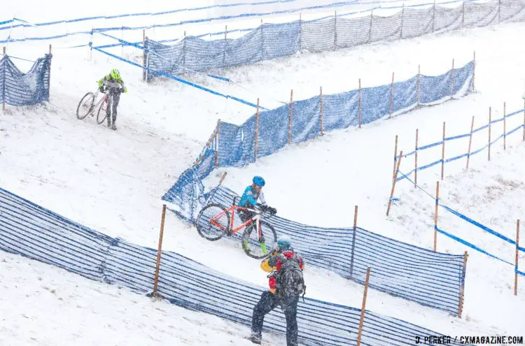 Brakes were useless at the Bonkbreaker hill. 2017 Cyclocross National Championships, © D. Perker / Cyclocross Magazine