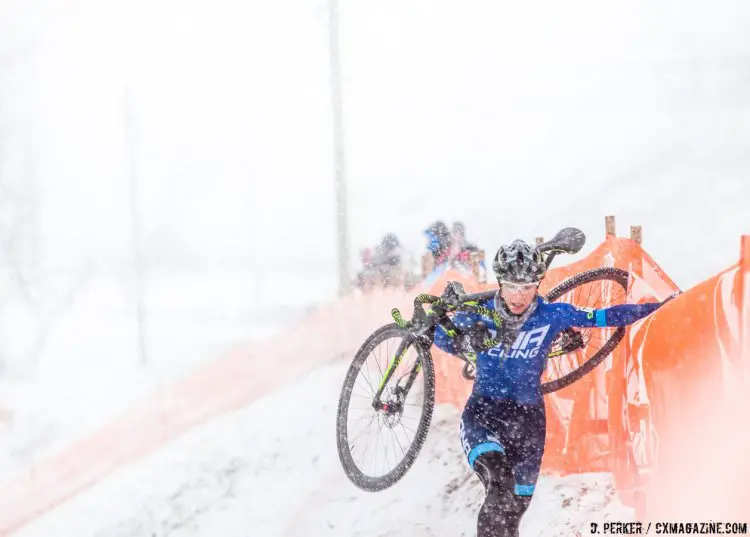 Melinda McCutcheon was the winner of women's singlespeed race on Saturday, upgrading her bronze from last year. 2017 Cyclocross National Championships, © D. Perker / Cyclocross Magazine