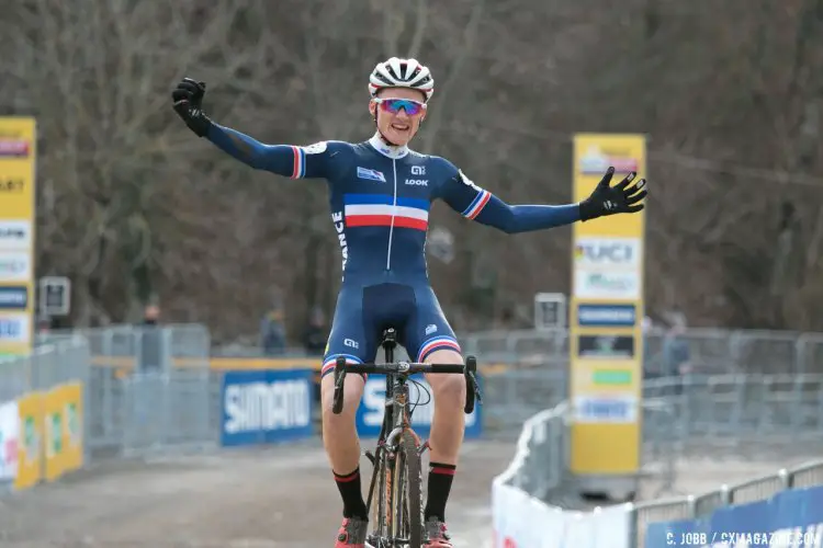 France's Antoine Benoist wins the 2017 Fiuggi UCI Cyclocross World Cup. Junior Men. Italy. © C. Jobb / Cyclocross Magazine