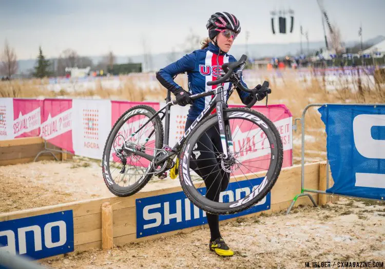 Amand Miller is ready to cap off her best-ever season. UCI Cyclocross World Championships, Bieles, Luxembourg. 1/27/2017 Training. © M. Hilger / Cyclocross Magazine