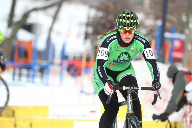 Ashley Zoerner challenged the U23 top 10, and took the Junior Women 17-18 title. 2017 Cyclocross National Championships, Women U23/Junior Women 17-18. © Cyclocross Magazine