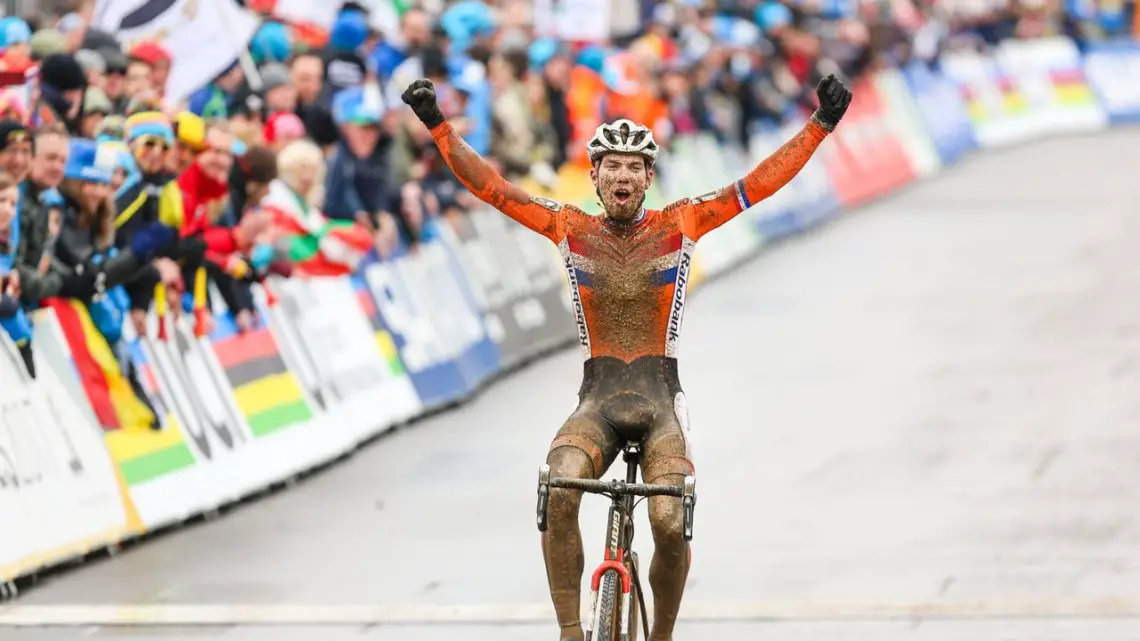 Joris Nieuwenhuis was dominant. U23 Men. 2017 UCI Cyclocross World Championships, Bieles, Luxembourg. © M. Hilger / Cyclocross Magazine