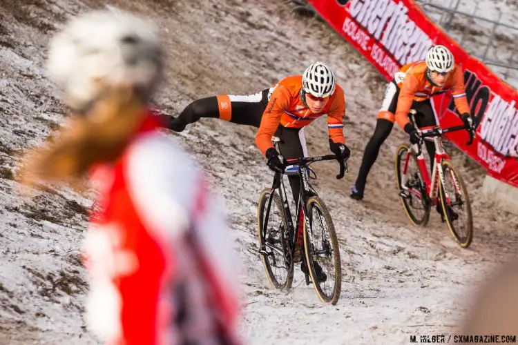 David and Mathieu: Two of the three Van der Poels who hope to leave a mark at the 2017 UCI Cyclocross World Championships in Bieles, Luxembourg, on a course father Adrie helped design. 1/27/2017 Training. © M. Hilger / Cyclocross Magazine