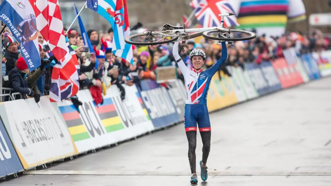 Thomas Pidcock fulfilled his call-up position, dream and destiny. Junior Men. 2017 UCI Cyclocross World Championships, Bieles, Luxembourg. © M. Hilger / Cyclocross Magazine