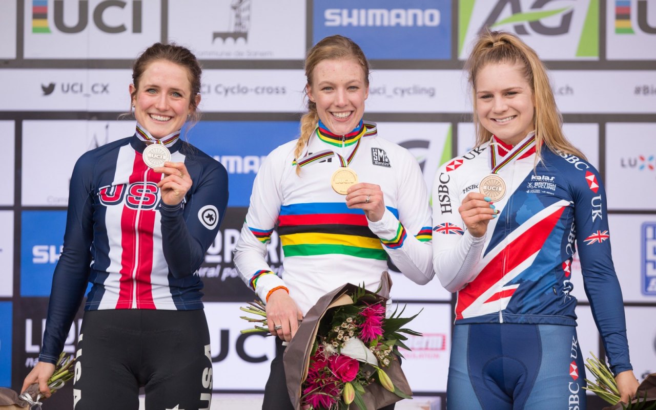 Ellen Noble knows Evie Richards well from their years racing cyclocross against one another. 28.01.2017, Bieles (LUX), UCI Cyclocross World Championships