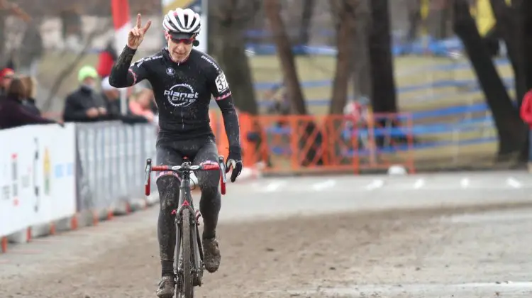 Two titles for Downs. 2017 Cyclocross National Championships, Masters Men 65-69. © D. Mable / Cyclocross Magazine