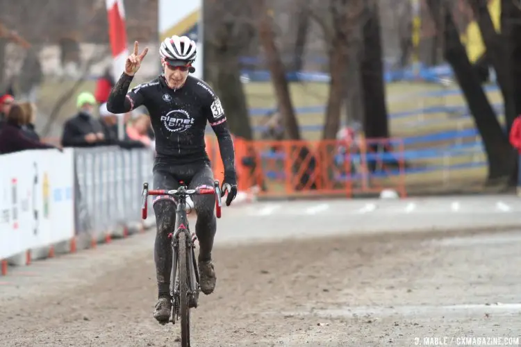 Two titles for Downs. 2017 Cyclocross National Championships, Masters Men 65-69. © D. Mable / Cyclocross Magazine