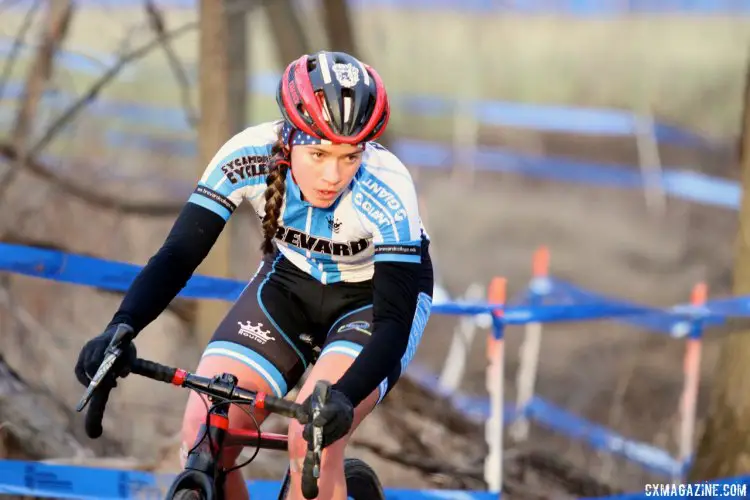 Allison Arensman anchored her winning relay team. 2017 Cyclocross National Championships. © D. Mable / Cyclocross Magazine