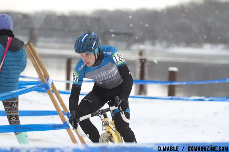 Michael Larson (Velo Reno P/B Western Lithium) had a solid race and would finish third. 2017 Cyclocross National Championships Masters Men 30-34. © D. Mable / Cyclocross Magazine