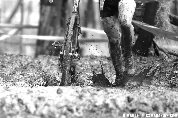 The mud turned to soup in many places on Wednesday after heavy rains fell on Tuesday in Hartford, Conneticut. 2017 Cyclocross National Championships. © D. Mable/Cyclocross Magazine