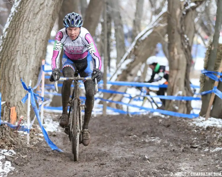 Kevin Hines is back on top for his third title. 2017 Cyclocross National Championships, Masters Men 45-49. © D. Mable / Cyclocross Magazine