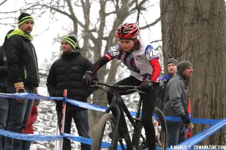 Greta Kilburn had a good race and would finish the day in third. 2017 Cyclocross National Championships, Junior Women 11-12. © D. Mable / Cyclocross Magazine